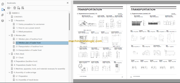 Hitachi EX8000-6 Hydraulic Excavator Technical and Assembly Procedure and Workshop Manual