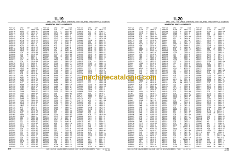 John Deere 540E 640E 740E 548E 648E 748E SKIDDERS PARTS CATALOG