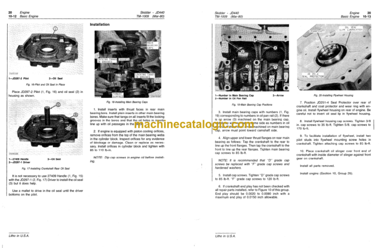 John Deere 440 440A and 440B Skidders Engine Manual