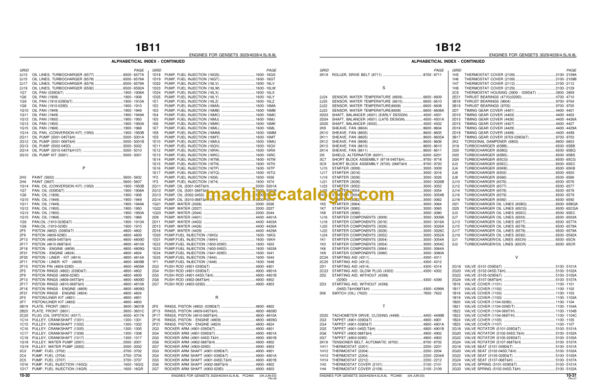 John Deere Engines for Genset 3029 4039 4.5L 6.8L Parts Catalog
