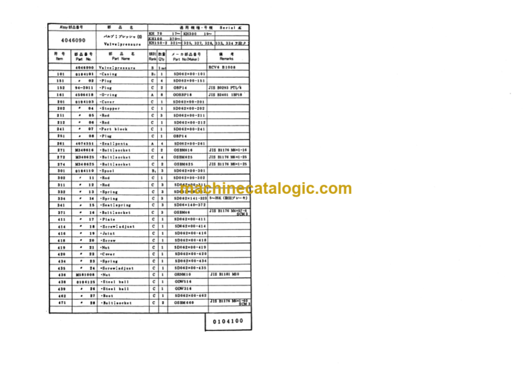 Hitachi KH70 KH100 KH150-2 PD7 Inner Parts Catalog
