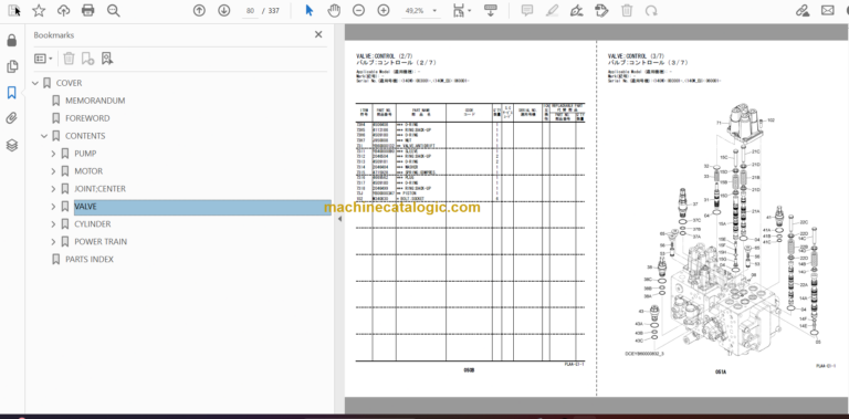 Hitachi ZX140W-5B Wheeled Excavator Parts Catalog & Engine and Equipment Components Parts Catalog