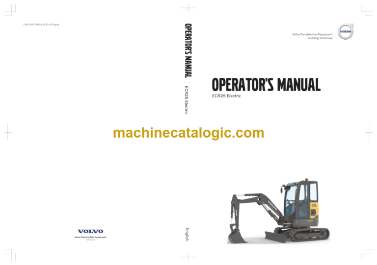 Volvo ECR25 Electric Operators Manual