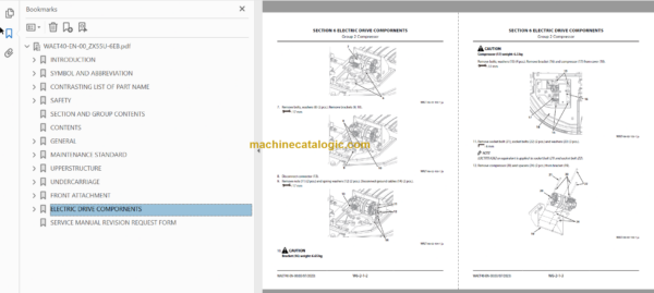 Hitachi ZX55U-6EB Electric Excavator Technical and Workshop Manual