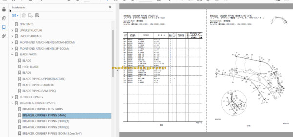 Hitachi ZX145W-3 Wheeled Excavator Parts Catalog & Equipment Components Parts Catalog