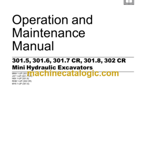 Cat 301.5 301.6 301.7 CR 301.8 302 CR Mini Hydraulic Excavators Operation and Maintenance Manual