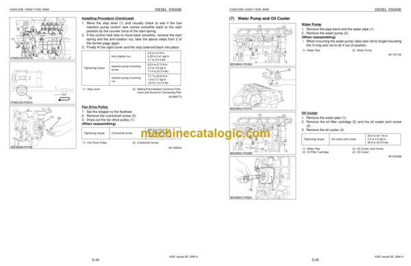 Kubota V3300-E2B V3300-T-E2B Diesel Engine Workshop Manual