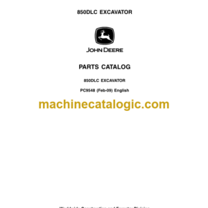 John Deere 850DLC EXCAVATOR Parts Catalog