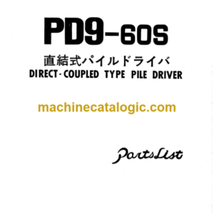 Hitachi PD9-60S Direct Coupled Type Pile Driver Parts Catalog