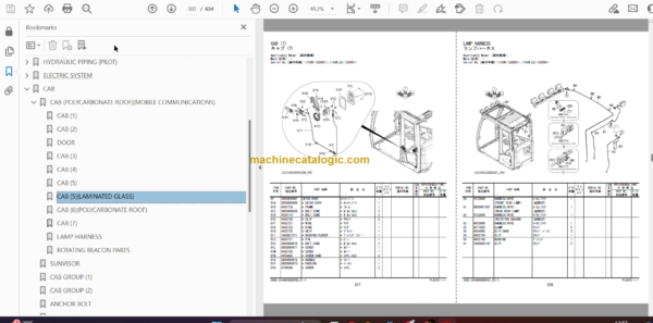 Hitachi ZX145W-6 Wheeled Excavator Parts Catalog & Equipment Components Parts Catalog