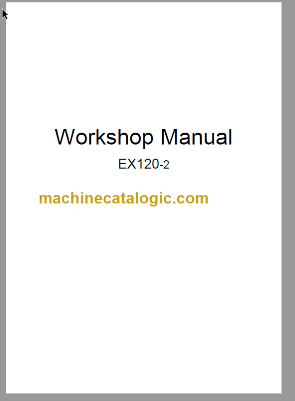 Hitachi EX120-2 Workshop Manual