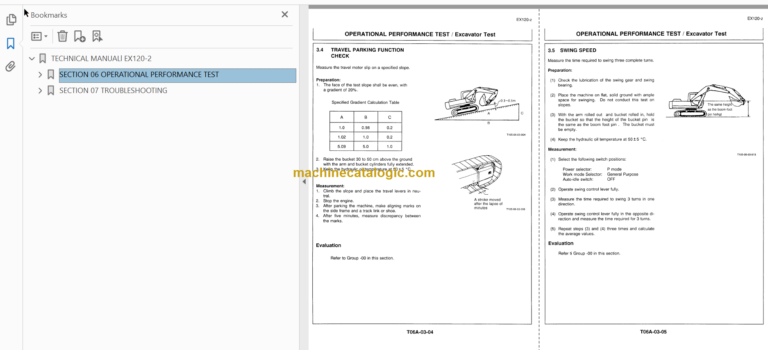 Hitachi EX120-2 Workshop Manual