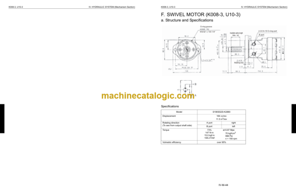 Kubota K008-3 U10-3 Excavator Workshop Manual