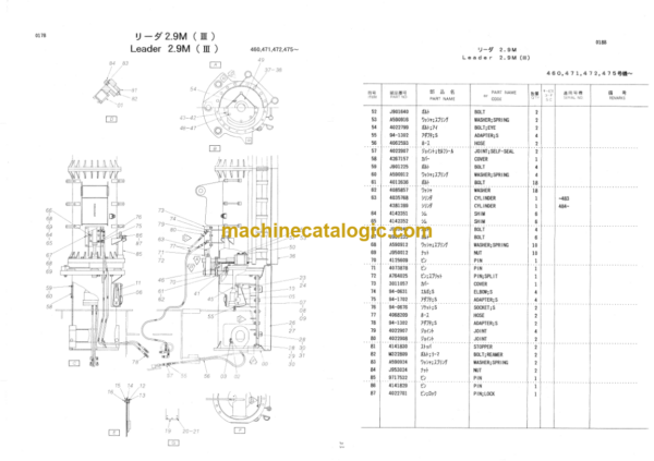 Hitachi PD100_90R EADER ROTATING TYPE PILE DRIVER Parts Catalog