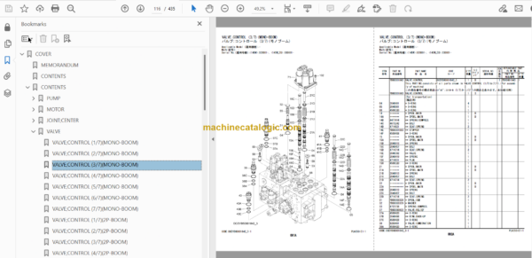 Hitachi ZX145W-6 Wheeled Excavator Parts Catalog & Equipment Components Parts Catalog