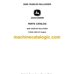 John Deere 850B CRAWLER BULLDOZER Parts Catalog