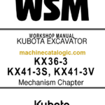 Kubota KX36-3 KX41-3S KX41-3V Excavator Workshop Manual