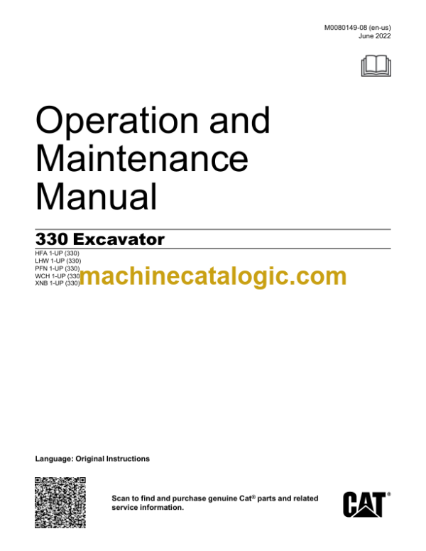 Cat 330 Excavator Operation and Maintenance Manual