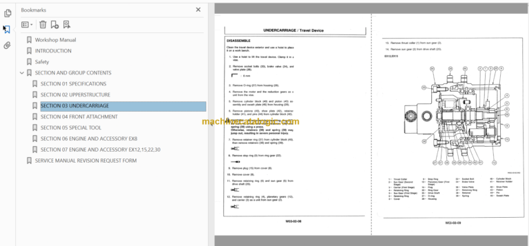 Hitachi EX8 EX12 EX15 EX22 EX30 Excavator Technical and Workshop Manual