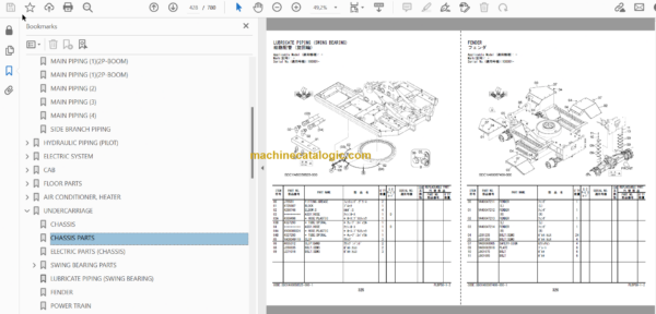 Hitachi ZX150W-7 Wheeled Excavator Parts Catalog & Equipment Components Parts Catalog