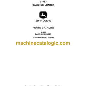 John Deere 315SJ BACKHOE LOADER Parts Catalog