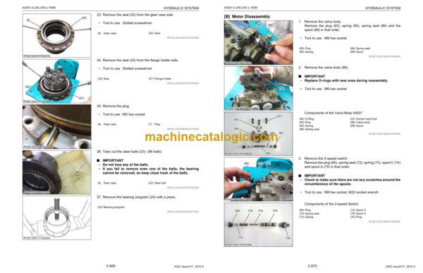 Kubota U35-4 Excavator Workshop Manual