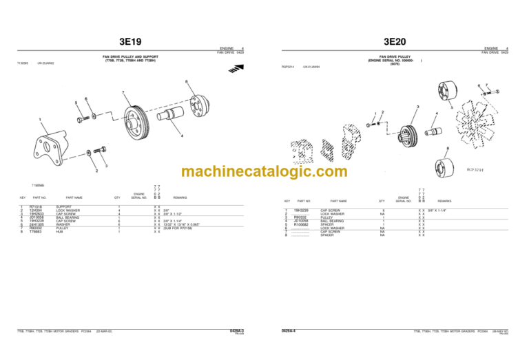John Deere 770B 770BH 772B 772BH MOTOR GRADERS Parts Catalog