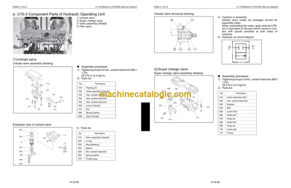 Kubota K008-3 U10-3 Excavator Workshop Manual Code No.97899-60731