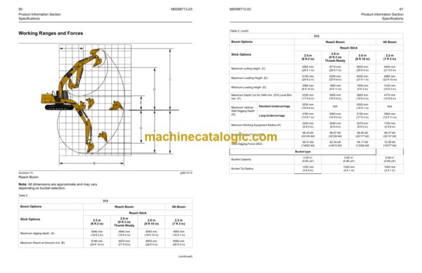 CAT 313 Excavator Operation and Maintenance manual