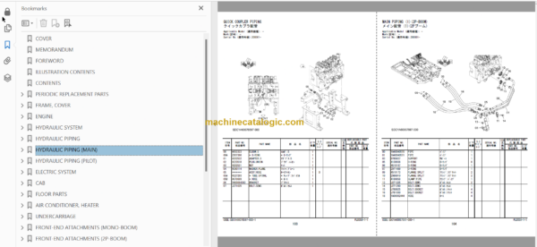 Hitachi ZX155W-7 Wheeled Excavator Parts Catalog & Equipment Components Parts Catalog