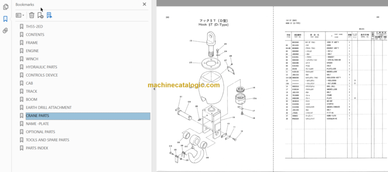 TH55-2ED Hydraulic Earth Drill Full Parts Catalog