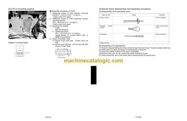 Kubota K008-3 U10-3 Excavator Workshop Manual Code No.97899-60730