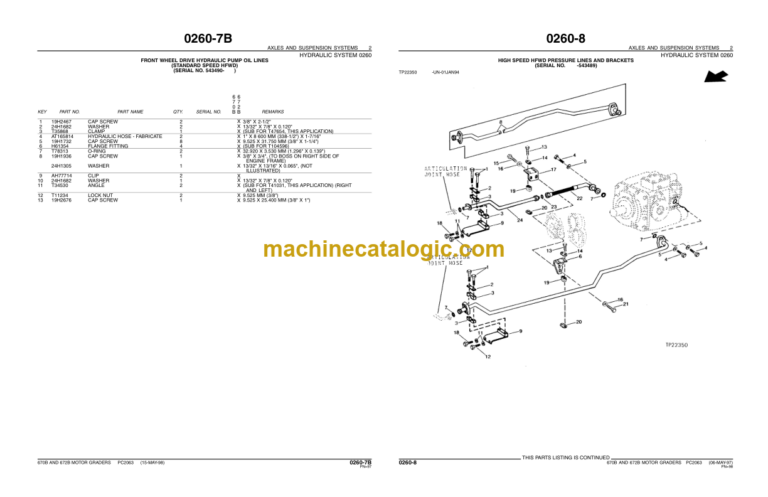 John Deere 670B AND 672B MOTOR GRADERS Parts Catalog