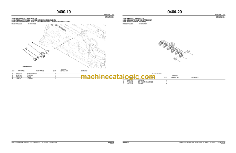 John Deere 544J UTILITY LOADER TIER 3 (S.N. 611800-) Parts Catalog