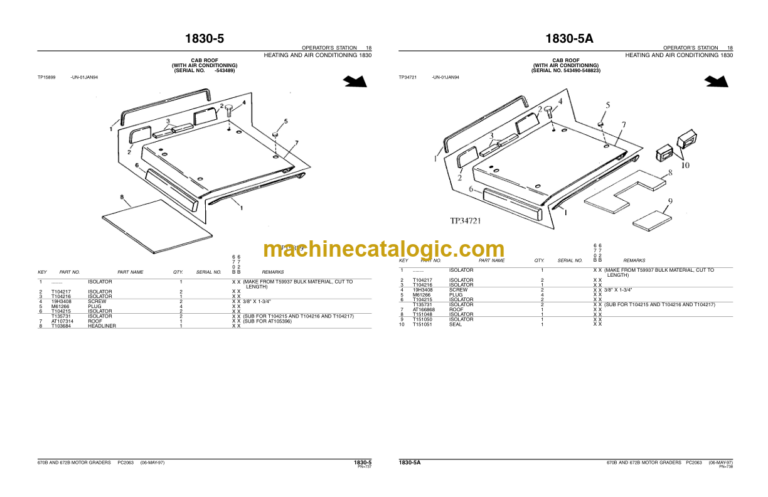 John Deere 670B AND 672B MOTOR GRADERS Parts Catalog