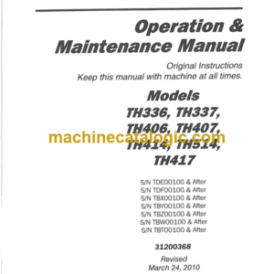 Cat TH336 TH337 TH406 TH407 TH414 TH514 TH417 Operation and Maintenance Manual