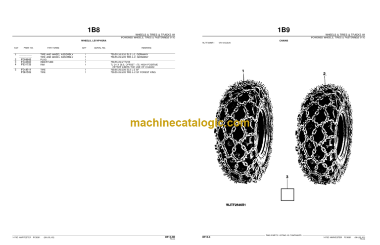 John Deere 1470D Harvester Parts Catalog
