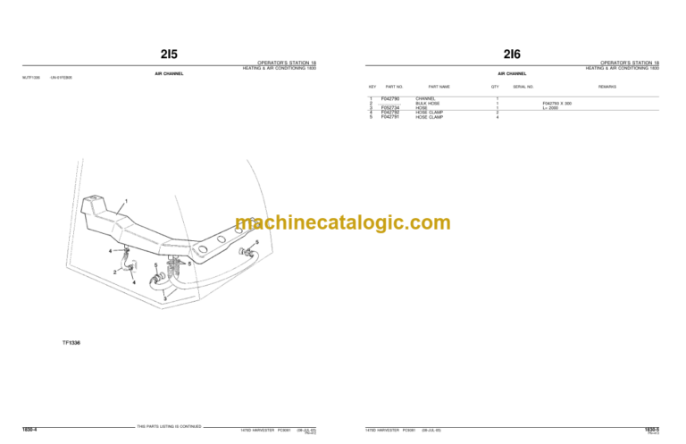 John Deere 1470D Harvester Parts Catalog