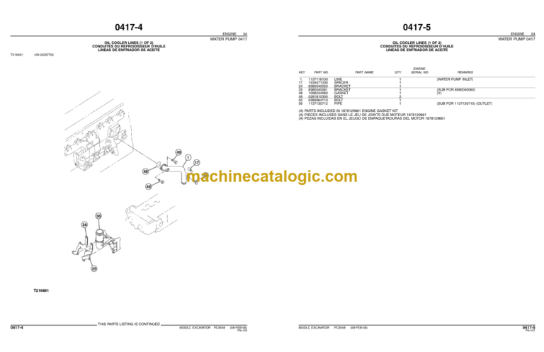 John Deere 850DLC EXCAVATOR Parts Catalog