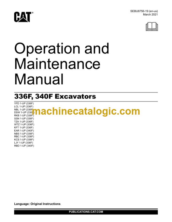 Cat 337F 340F Excavators Operation and Maintenance Manual