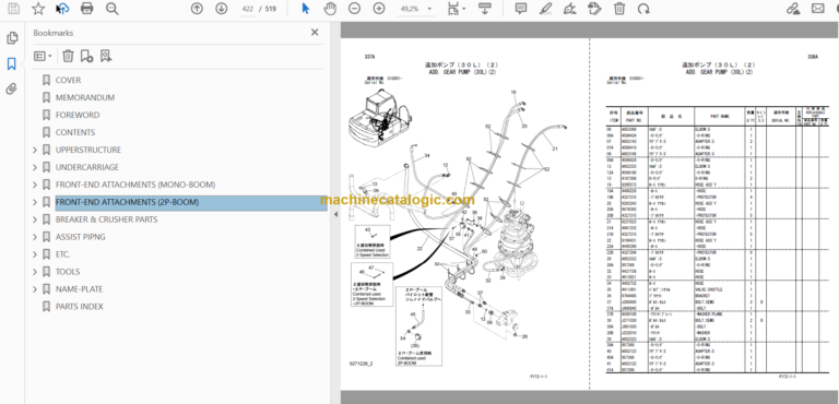 Hitachi ZX180LC-3 ZX180LCN-3 Hydraulic Excavator Parts Catalog