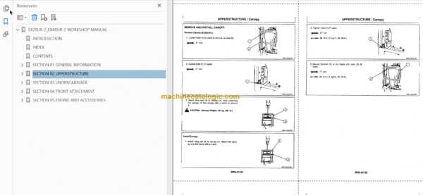 Hitachi EX20UR-2 EX30UR-2 EX40UR-2 Excavator Technical and Workshop Manual