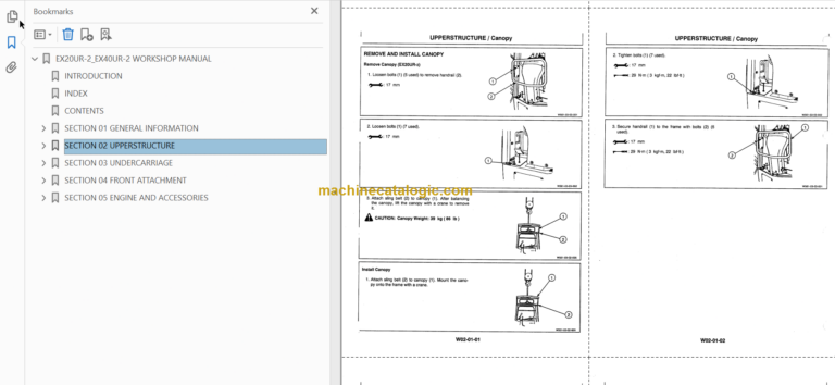 Hitachi EX20UR-2 EX30UR-2 EX40UR-2 Excavator Technical and Workshop Manual