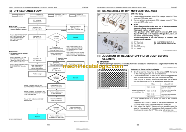 Kubota DIESEL PARTICULATE FILTER HANDLING MANUAL (FOR WHEEL LOADER) Workshop Manual