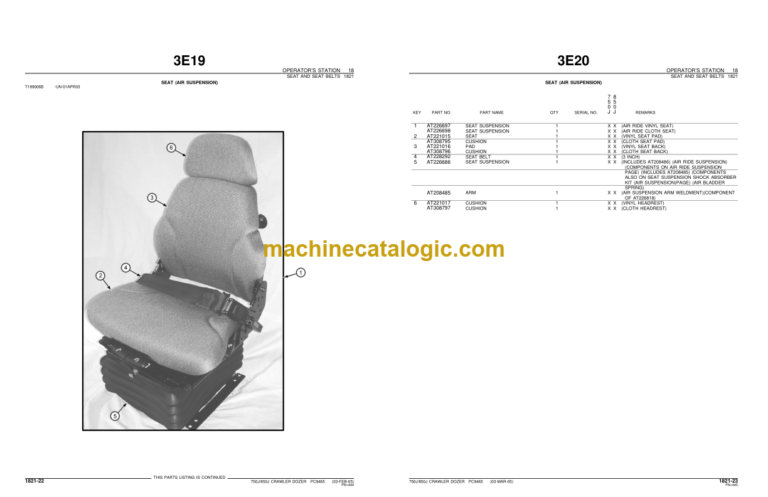 John Deere 750J 850J CRAWLER DOZER Parts Catalog