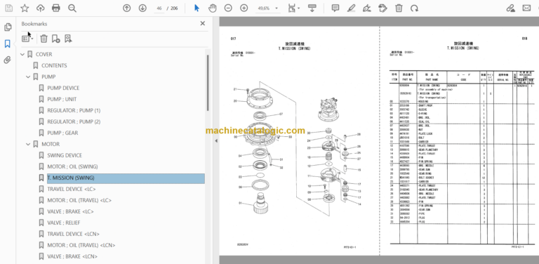 Hitachi ZX180LC-3 ZX180LCN-3 Hydraulic Excavator Parts Catalog