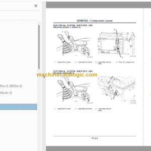 Hitachi ZX35U ZX350U ZX360USB-3 Hydraulic Angle Blade Technical and Workshop Manual