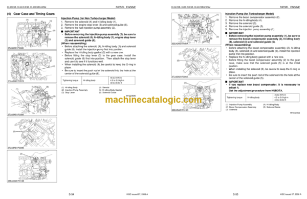 Kubota 03-M-E3B SERIES 03-M-DI-E3B SERIES 03-M-E3BG SERIES Workshop Manual