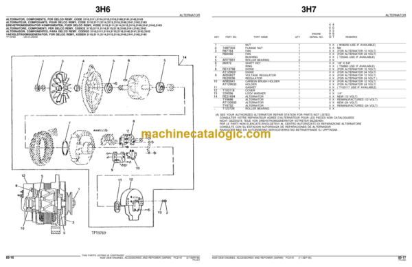 John Deere 4039 OEM Engines Accessories and Repower (Saran) Parts Catalog