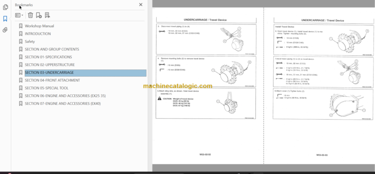 Hitachi EX25 EX35 EX40 Excavator Technical and Workshop Manual